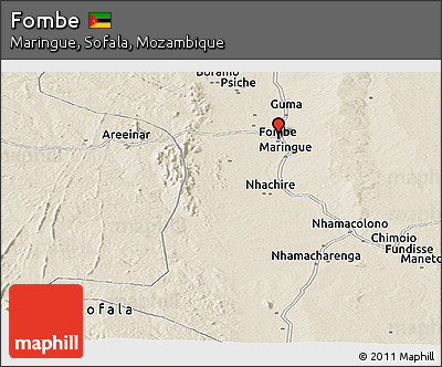 Shaded Relief Panoramic Map of Fombe