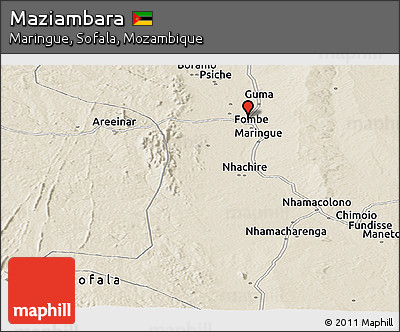 Shaded Relief Panoramic Map of Maziambara