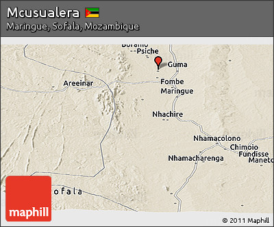 Shaded Relief Panoramic Map of Mcusualera