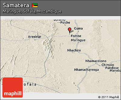 Shaded Relief Panoramic Map of Samatera