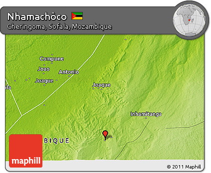 Physical 3D Map of Nhamachôco