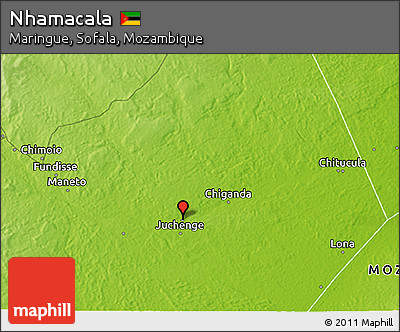 Physical 3D Map of Nhamacala
