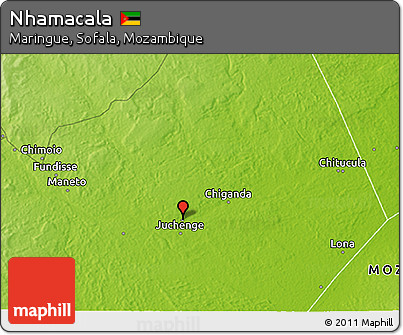 Physical 3D Map of Nhamacala