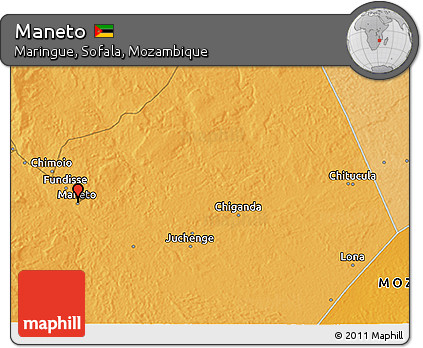 Political 3D Map of Maneto
