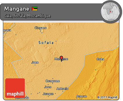 Political 3D Map of Mangane