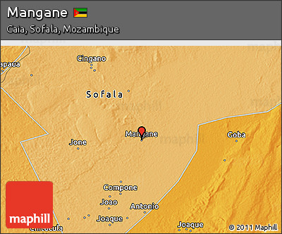 Political 3D Map of Mangane