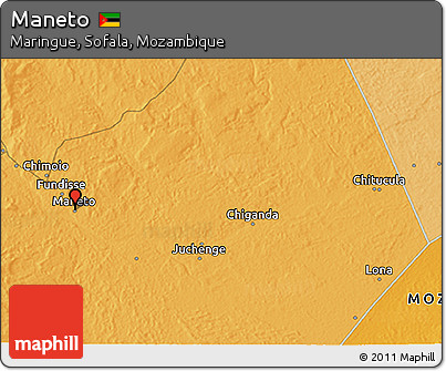 Political 3D Map of Maneto