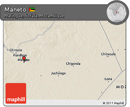 Shaded Relief 3D Map of Maneto