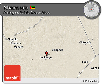 Shaded Relief 3D Map of Nhamacala