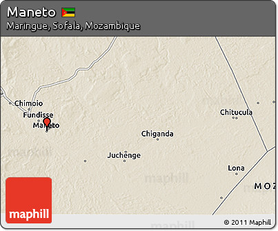 Shaded Relief 3D Map of Maneto