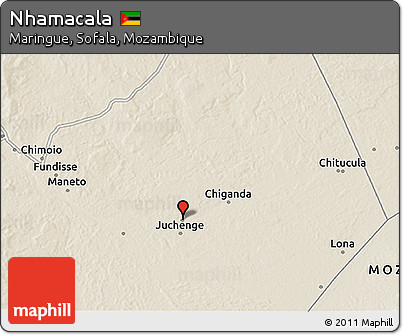 Shaded Relief 3D Map of Nhamacala