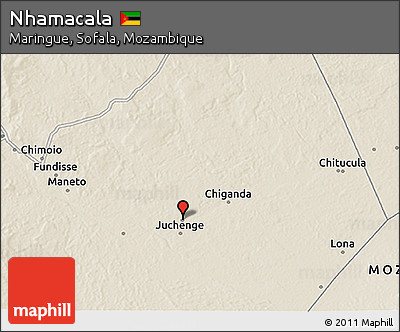 Shaded Relief 3D Map of Nhamacala