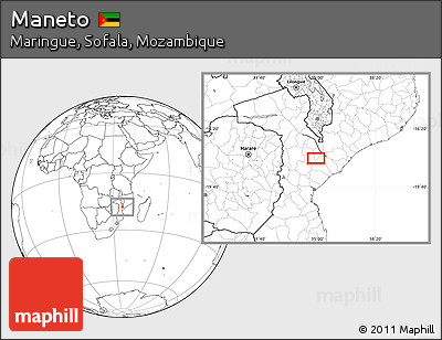 Blank Location Map of Maneto