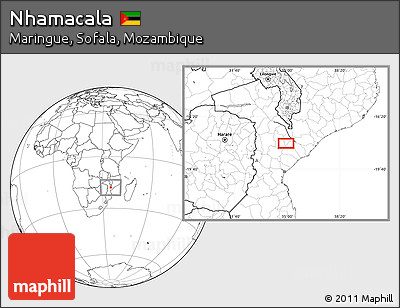 Blank Location Map of Nhamacala