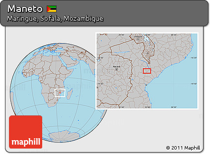 Gray Location Map of Maneto