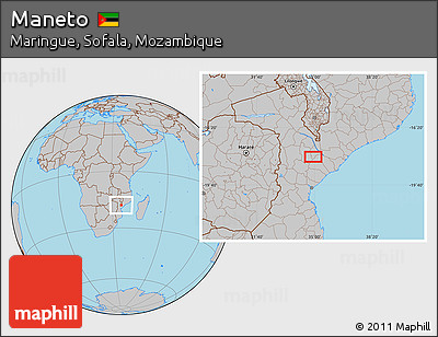 Gray Location Map of Maneto