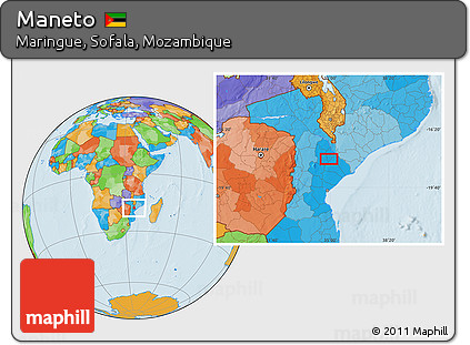Political Location Map of Maneto