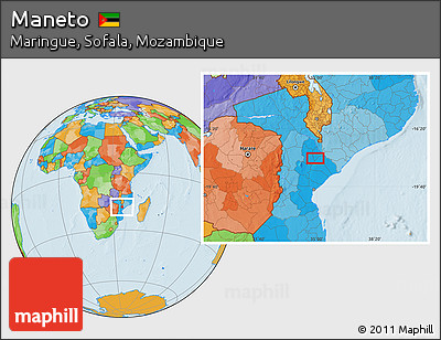 Political Location Map of Maneto