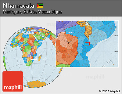 Political Location Map of Nhamacala
