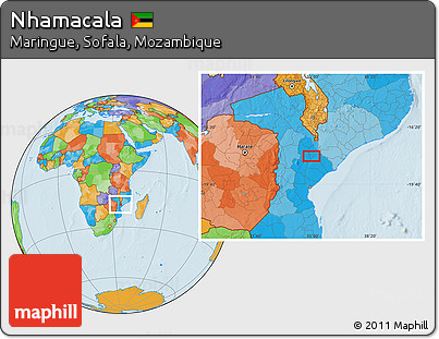 Political Location Map of Nhamacala
