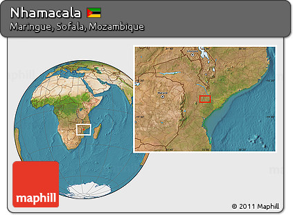 Satellite Location Map of Nhamacala