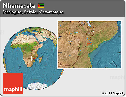Satellite Location Map of Nhamacala