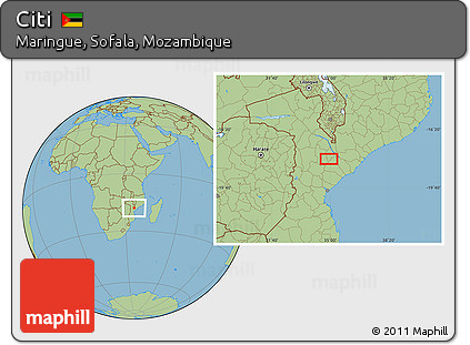 Savanna Style Location Map of Citi
