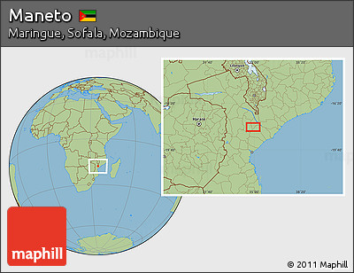 Savanna Style Location Map of Maneto