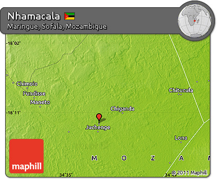 Physical Map of Nhamacala