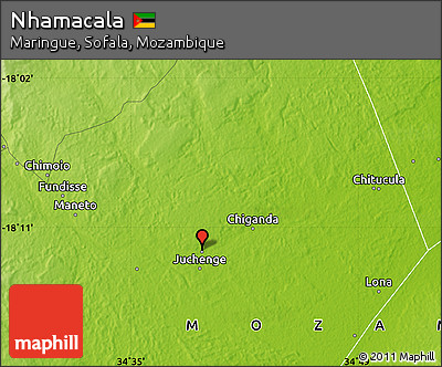 Physical Map of Nhamacala