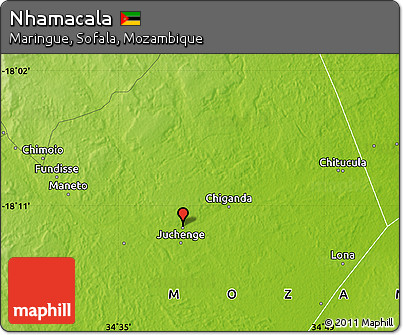 Physical Map of Nhamacala