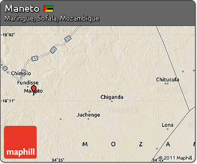 Shaded Relief Map of Maneto