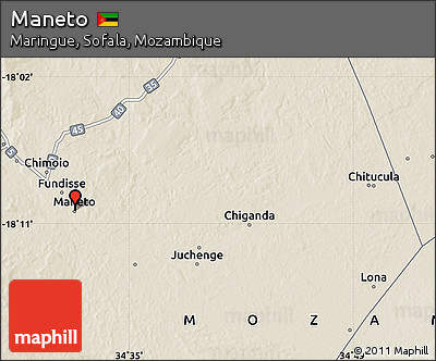 Shaded Relief Map of Maneto