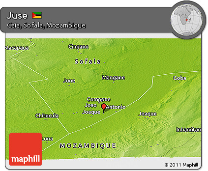 Physical Panoramic Map of Juse