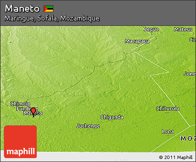 Physical Panoramic Map of Maneto