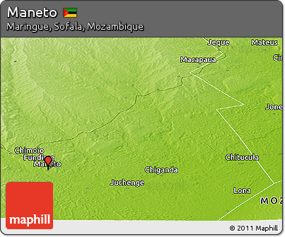 Physical Panoramic Map of Maneto