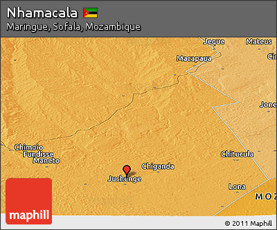 Political Panoramic Map of Nhamacala