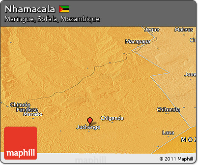 Political Panoramic Map of Nhamacala