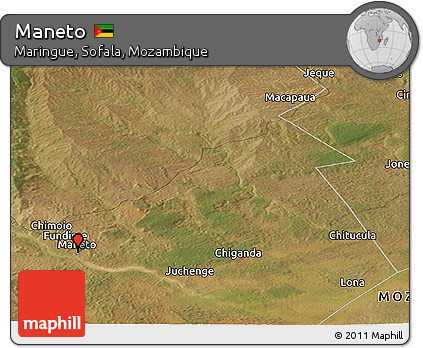 Satellite Panoramic Map of Maneto