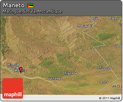 Satellite Panoramic Map of Maneto