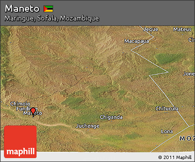 Satellite Panoramic Map of Maneto