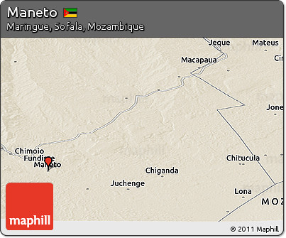 Shaded Relief Panoramic Map of Maneto