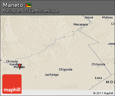 Shaded Relief Panoramic Map of Maneto