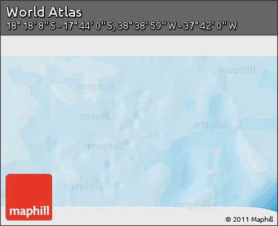Political 3D Map of the Area around 18° 1' 4" S, 38° 10' 29" W