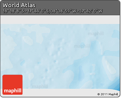 Political 3D Map of the Area around 18° 1' 4" S, 38° 10' 29" W