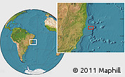 Satellite Location Map of the area around 18° 1' 4" S, 38° 10' 29" W