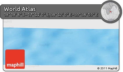 Physical Panoramic Map of the Area around 18° 1' 4" S, 39° 10' 29" E