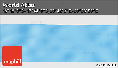 Physical Panoramic Map of the Area around 18° 1' 4" S, 39° 10' 29" E