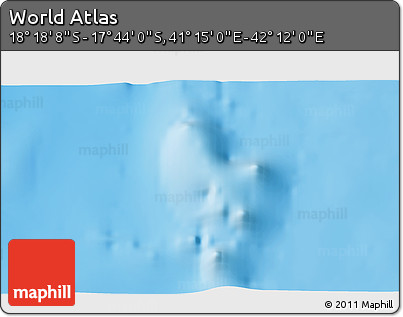Shaded Relief 3D Map of the Area around 18° 1' 4" S, 41° 43' 30" E