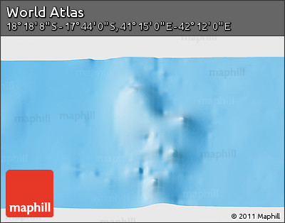 Shaded Relief 3D Map of the Area around 18° 1' 4" S, 41° 43' 30" E